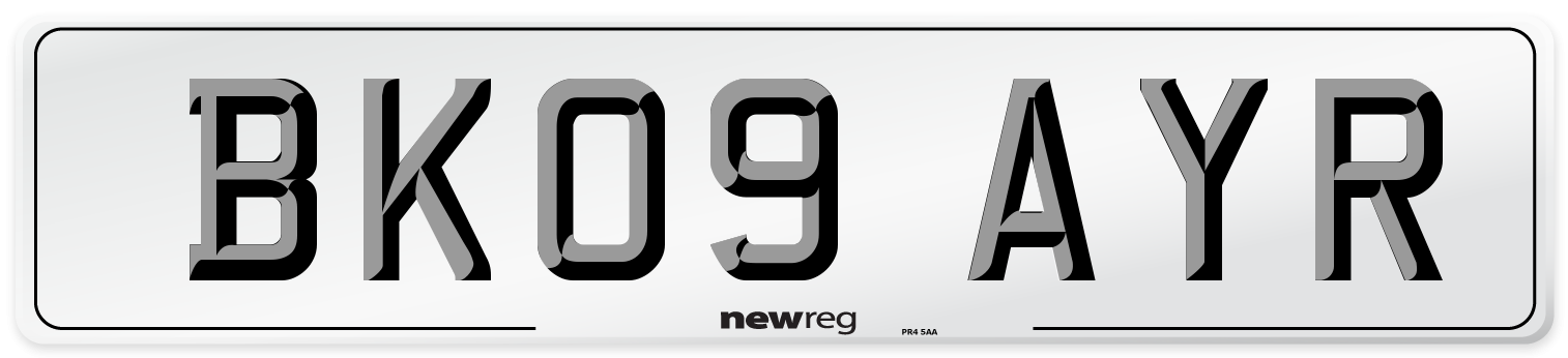 BK09 AYR Number Plate from New Reg